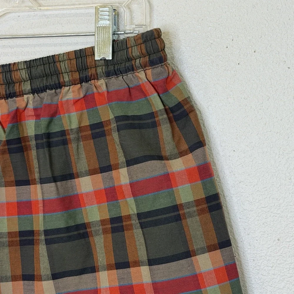 Vintage Welgrume Shortie Swim Trunks Mens Size Large (36-39) Plaid Elastic Waist